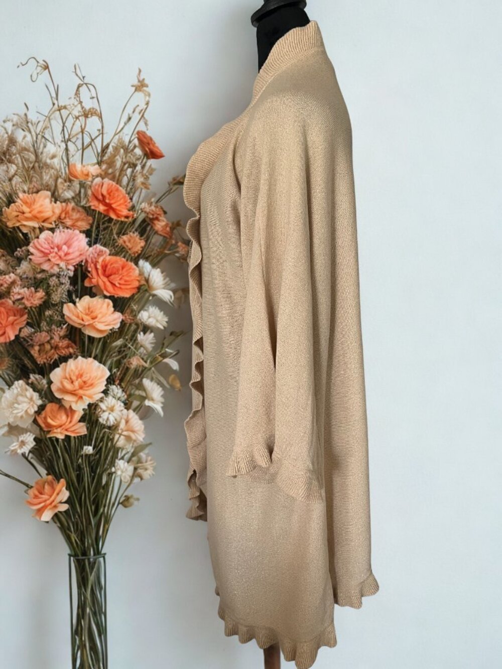 Gold Ruffle Trim Sweater - Picture 4 of 4